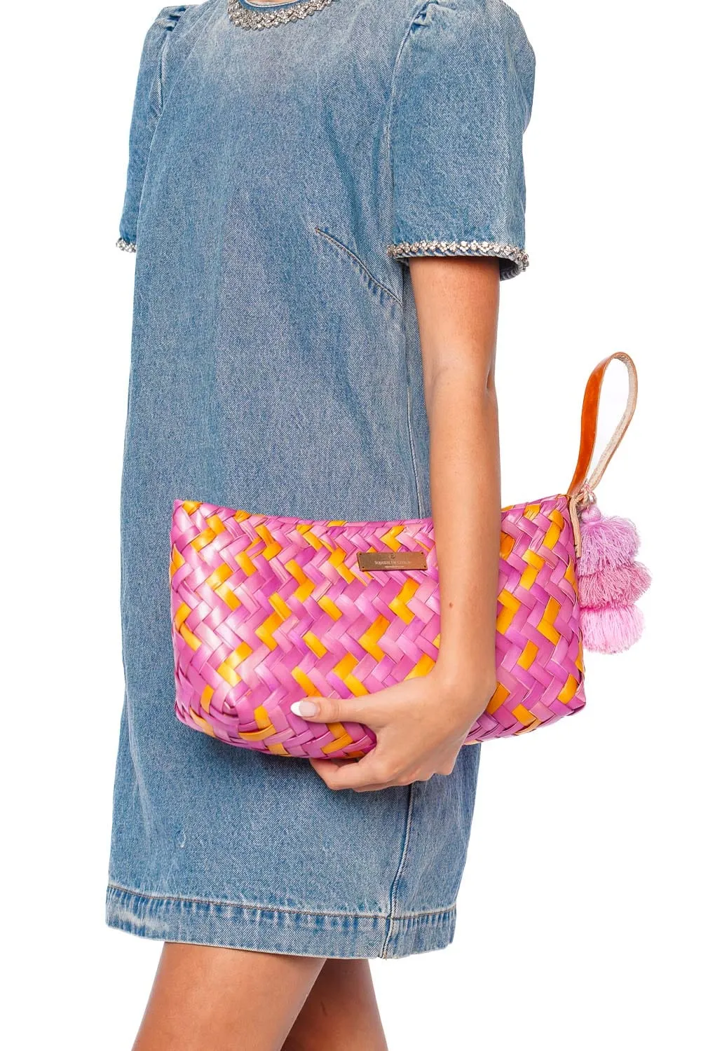 Baguette Rose Palm Citron Clutch