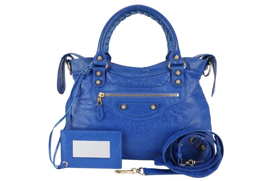 BALENCIAGA GIANT CITY ELECTRIC BLUE GOLD HARDWARE NO DUST COVER