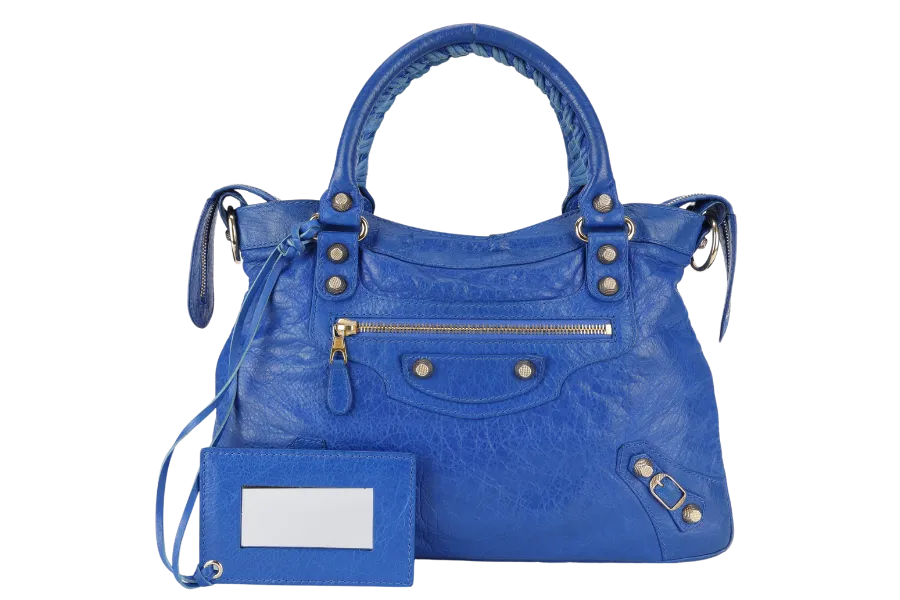 BALENCIAGA GIANT CITY ELECTRIC BLUE GOLD HARDWARE NO DUST COVER