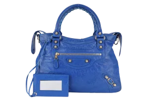 BALENCIAGA GIANT CITY ELECTRIC BLUE GOLD HARDWARE NO DUST COVER