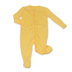 Bamboo Footies with Two Way Zipper (Banana Cream)