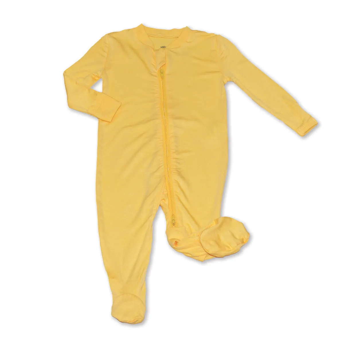 Bamboo Footies with Two Way Zipper (Banana Cream)