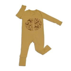 Bamboo Two Way Zipper Romper (Fall Leaf)