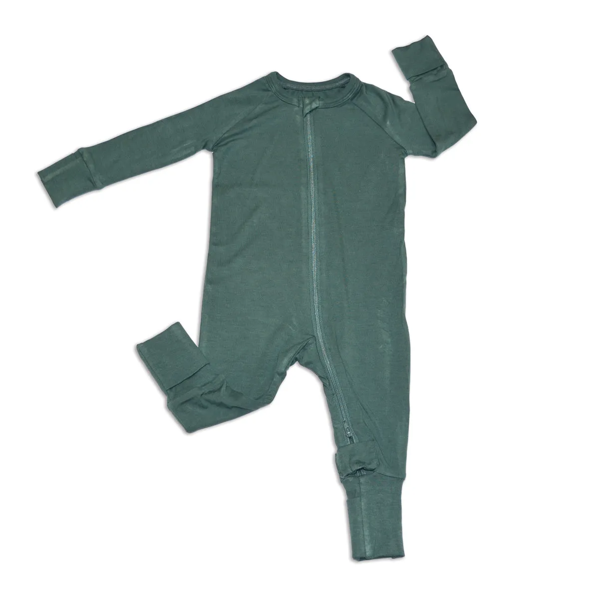 Bamboo Two Way Zipper Romper (Pine)
