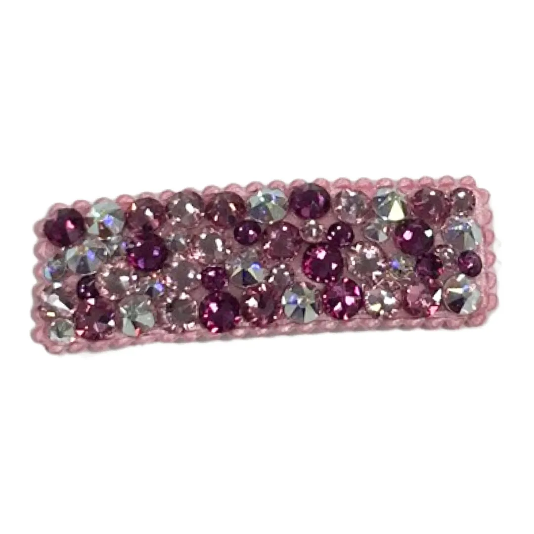 Bari Lynn All Over Swarovski Crystal Snap Clip - Pinks