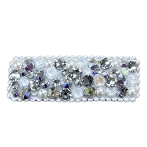 Bari Lynn All Over Swarovski Crystal Snap Clip - White / Pearl / Clear / AB