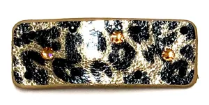Bari Lynn Animal Print Snap Clip with Crystals