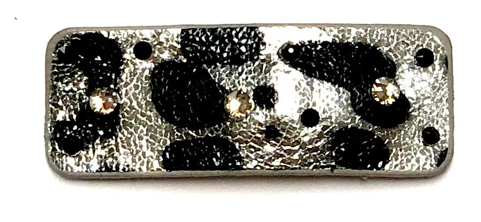 Bari Lynn Animal Print Snap Clip with Crystals