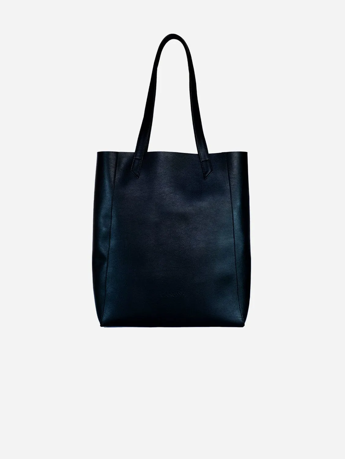 Basic Vegan Leather Everyday Tote Bag | Black