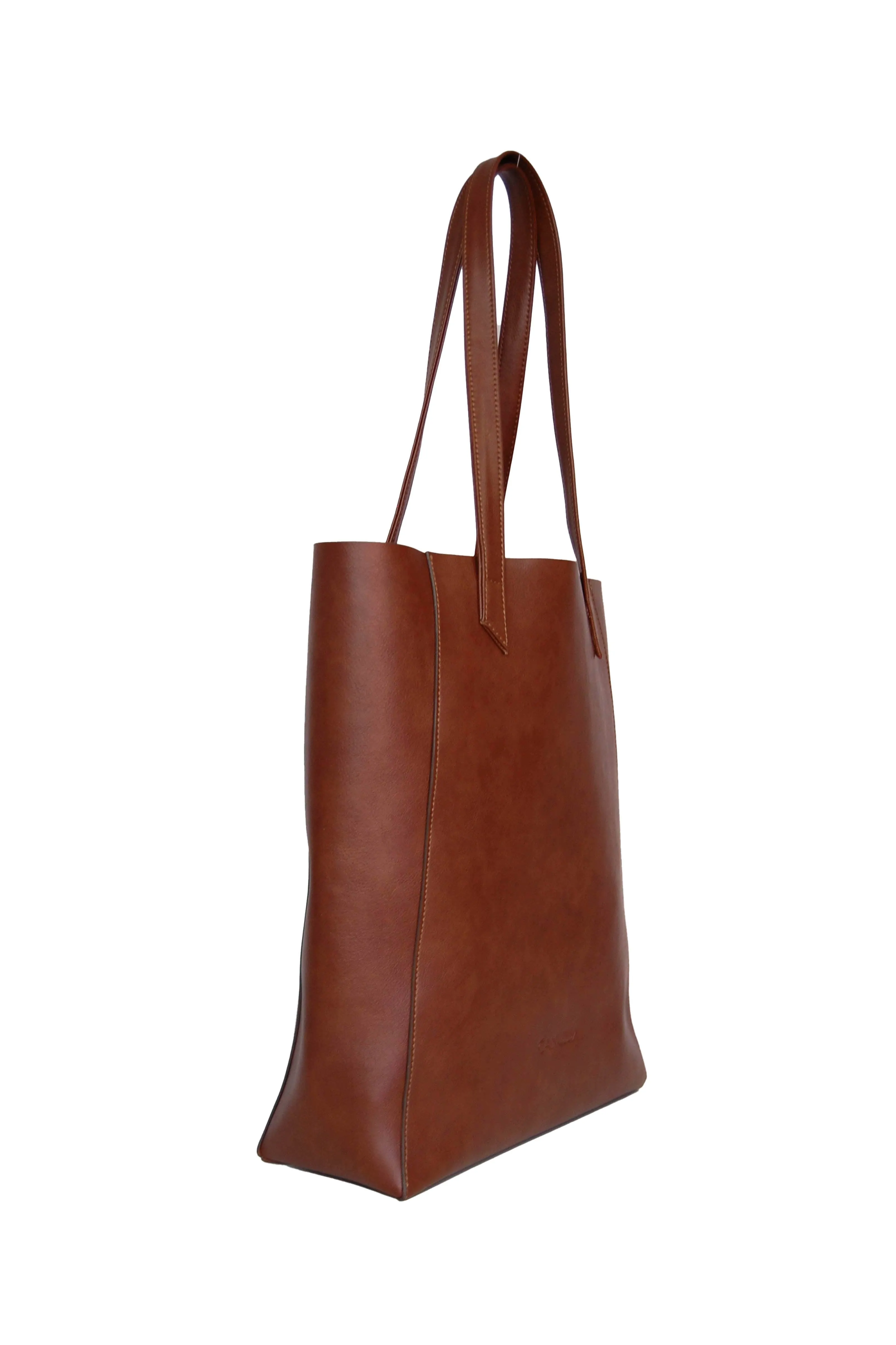 Basic Vegan Leather Everyday Tote Bag | Hazelnut