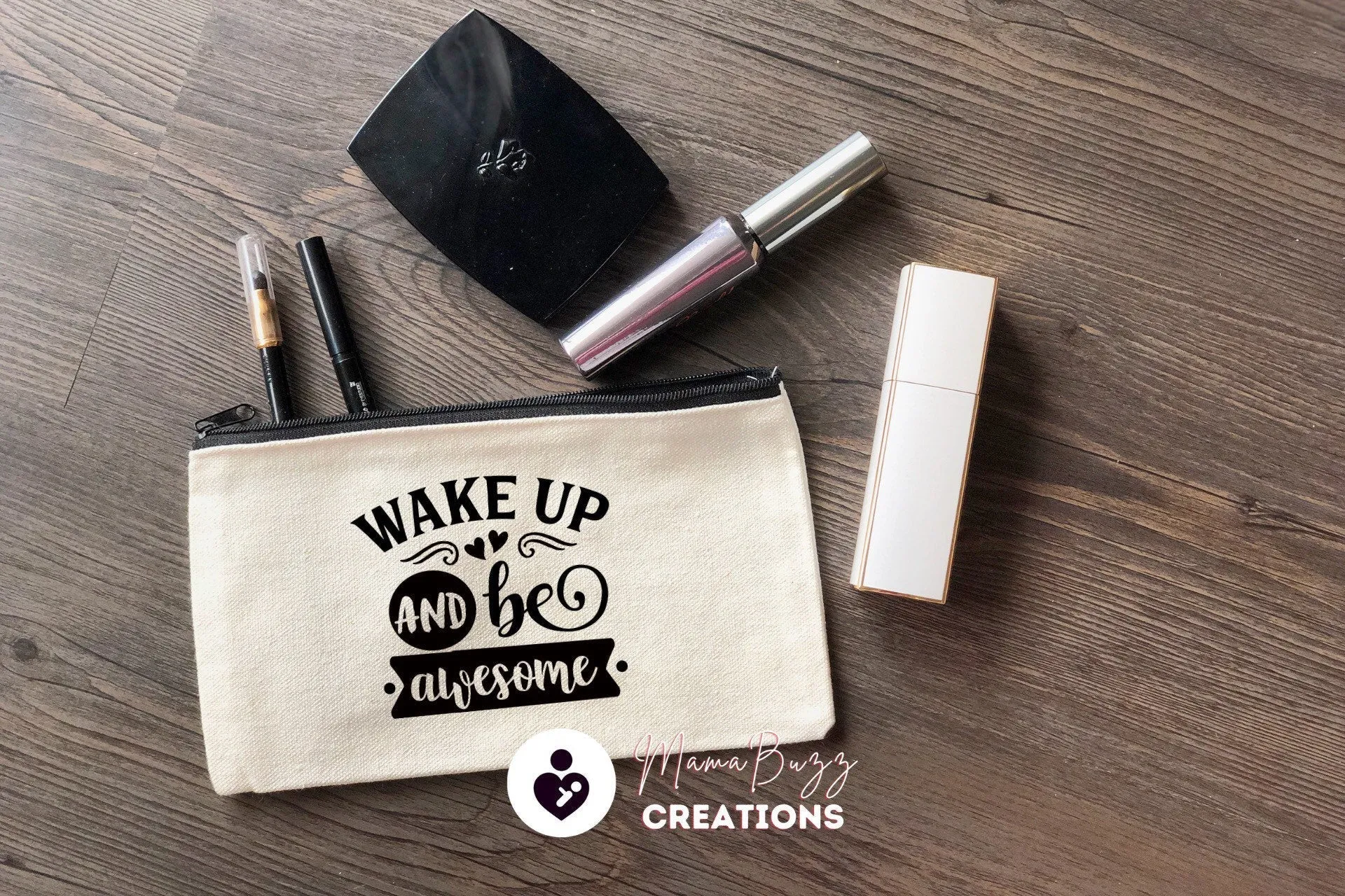 Be the Better You, Makeup bag,Makeup purse,Travel bag,Makeup bag organizer,Pencil case,Cotton Zipper Bag,Custom zipper bag,Canvas,Craft Bag