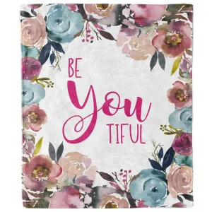 Be You Tiful Watercolor Flower Blanket