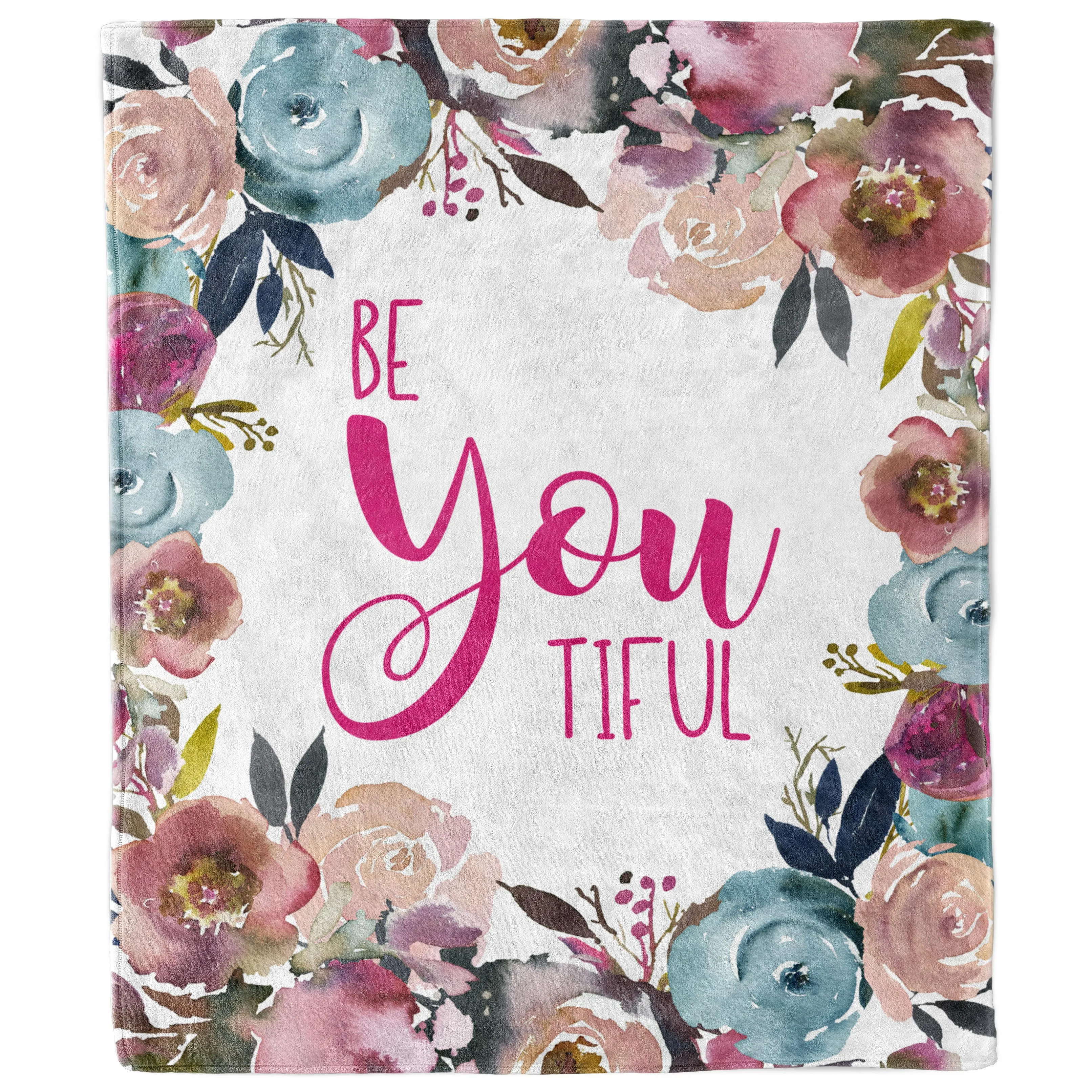 Be You Tiful Watercolor Flower Blanket