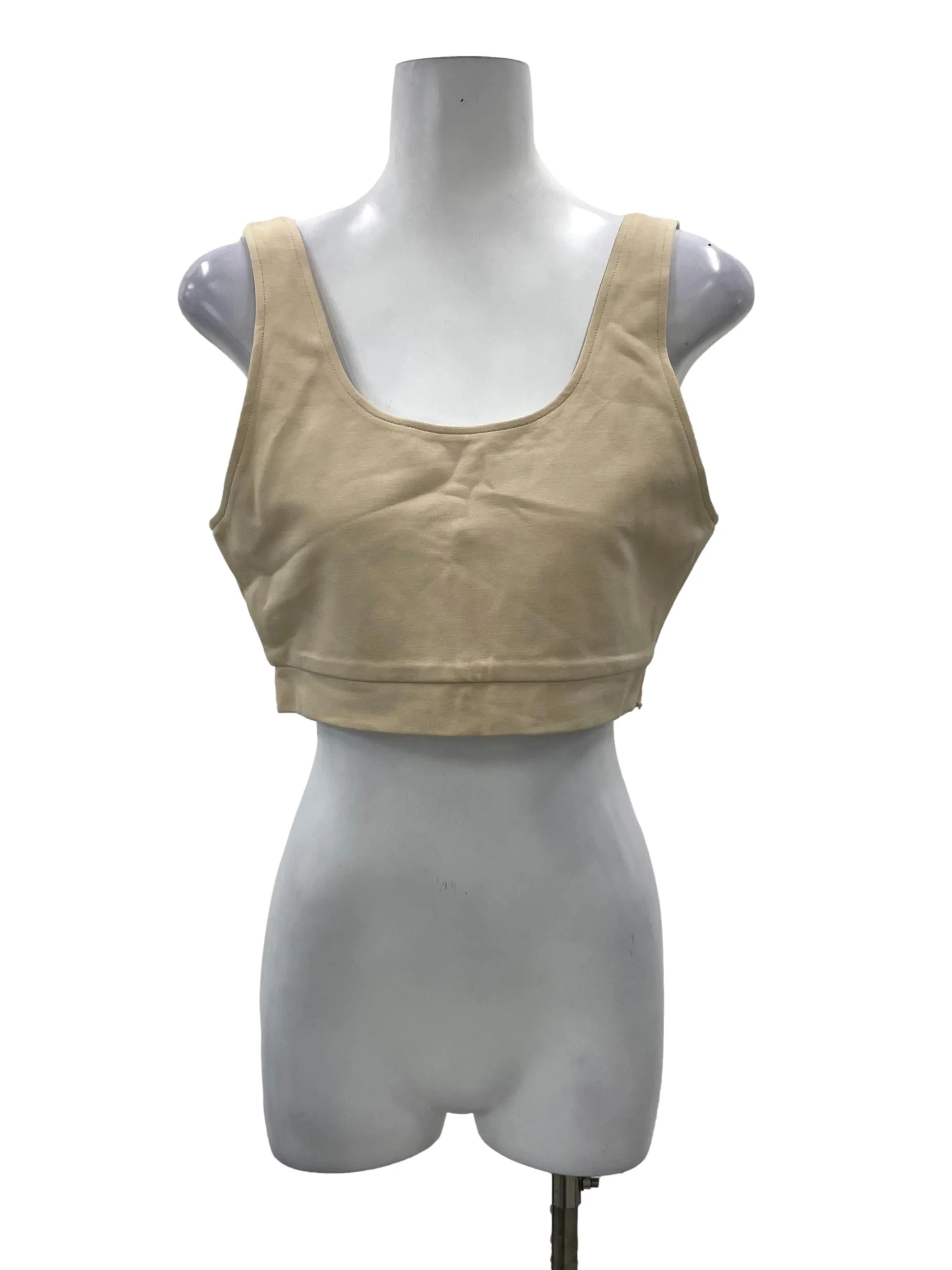 Beige Two Way Crop Top