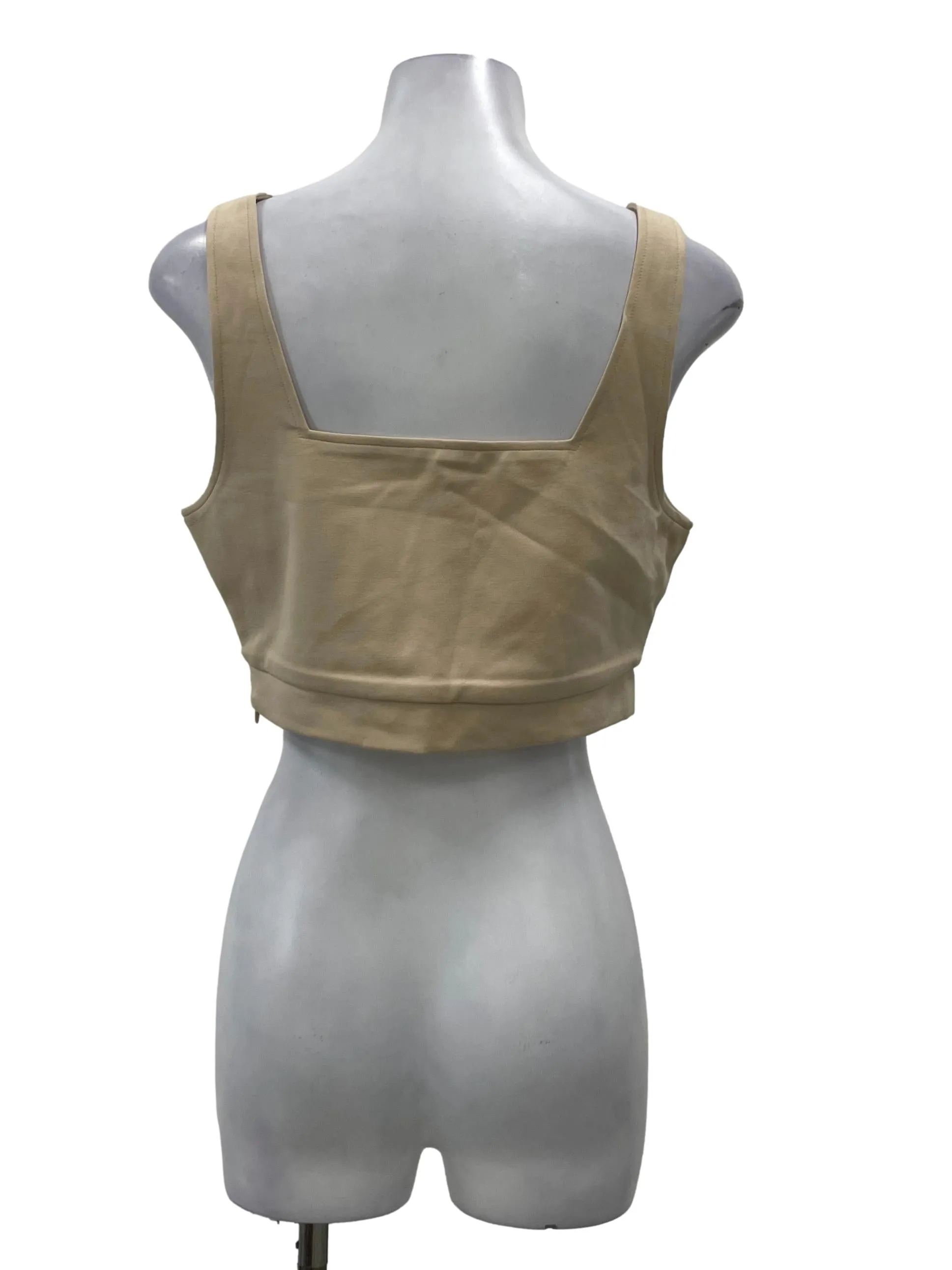 Beige Two Way Crop Top