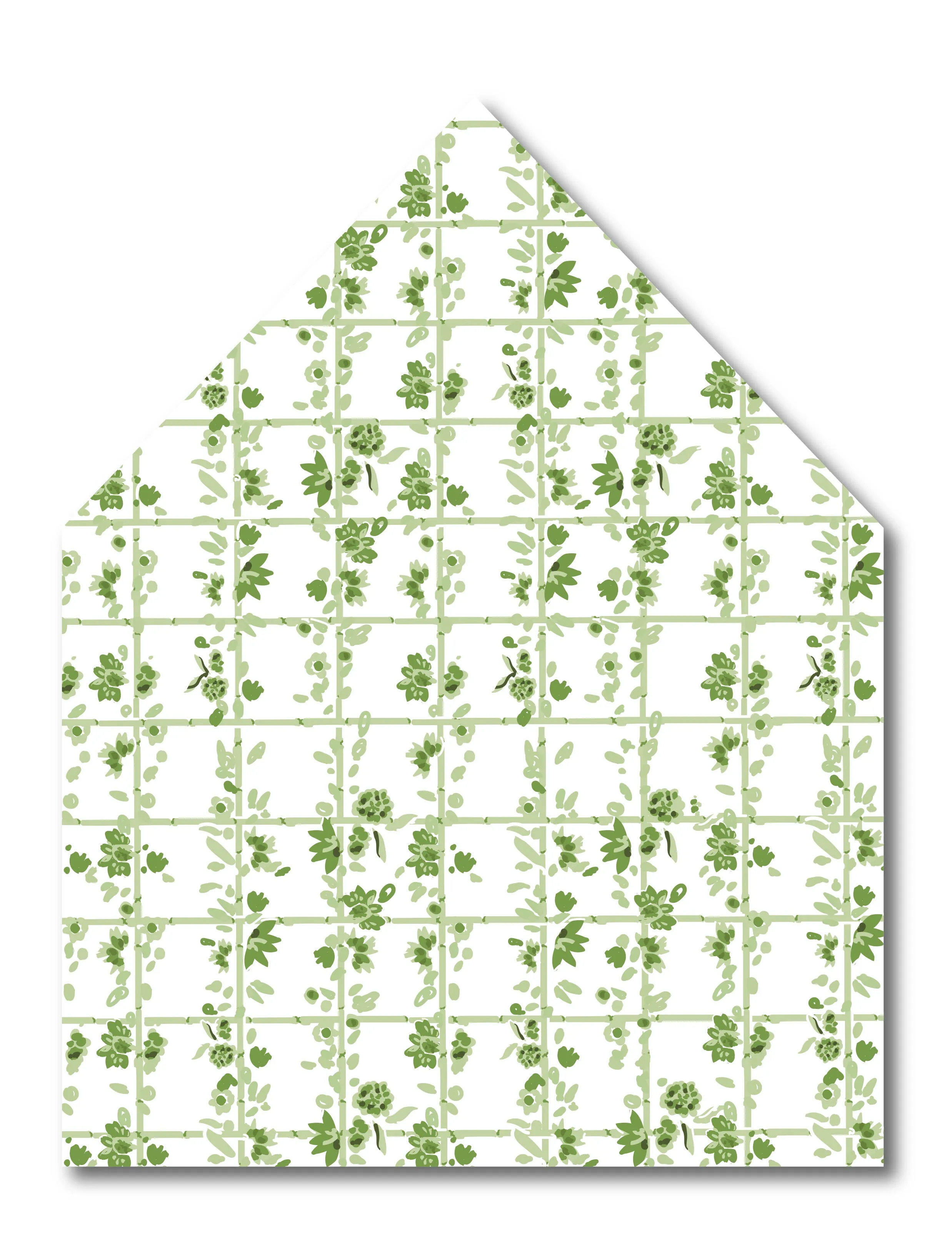 Bespoke Green Trellis Envelope Liner