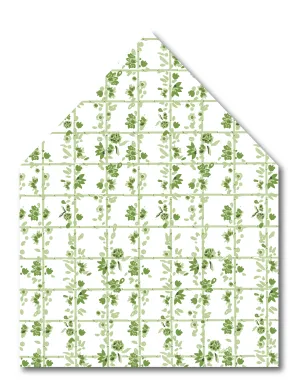 Bespoke Green Trellis Envelope Liner