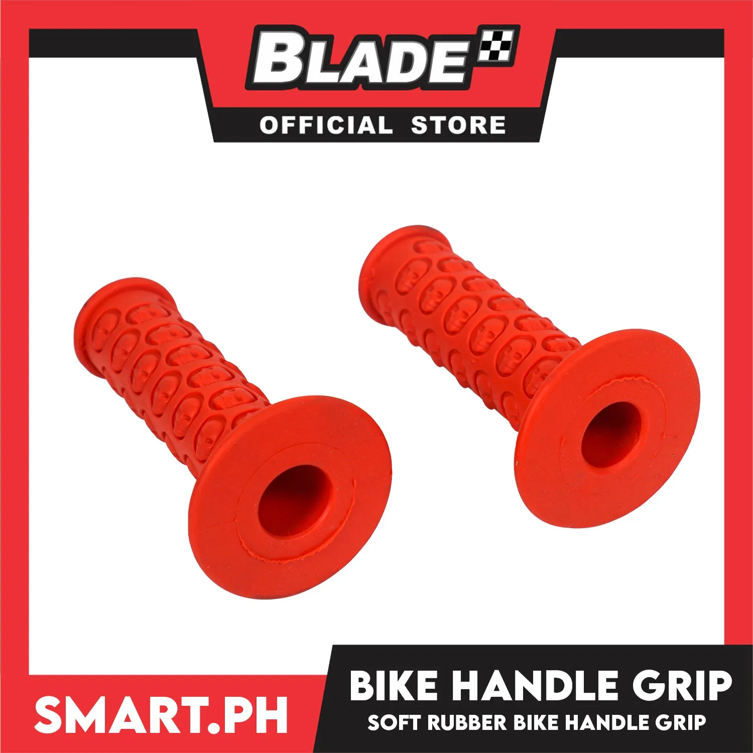 Bicycle Nice Handle Grip (Red Color, Skull Design) Comfortable Handlebar Rubber, Non-Slip