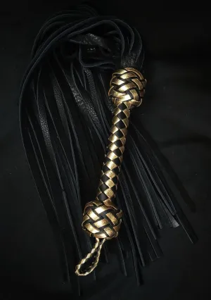 Black and Gold Bison Flogger Size  X Large- In Stock
