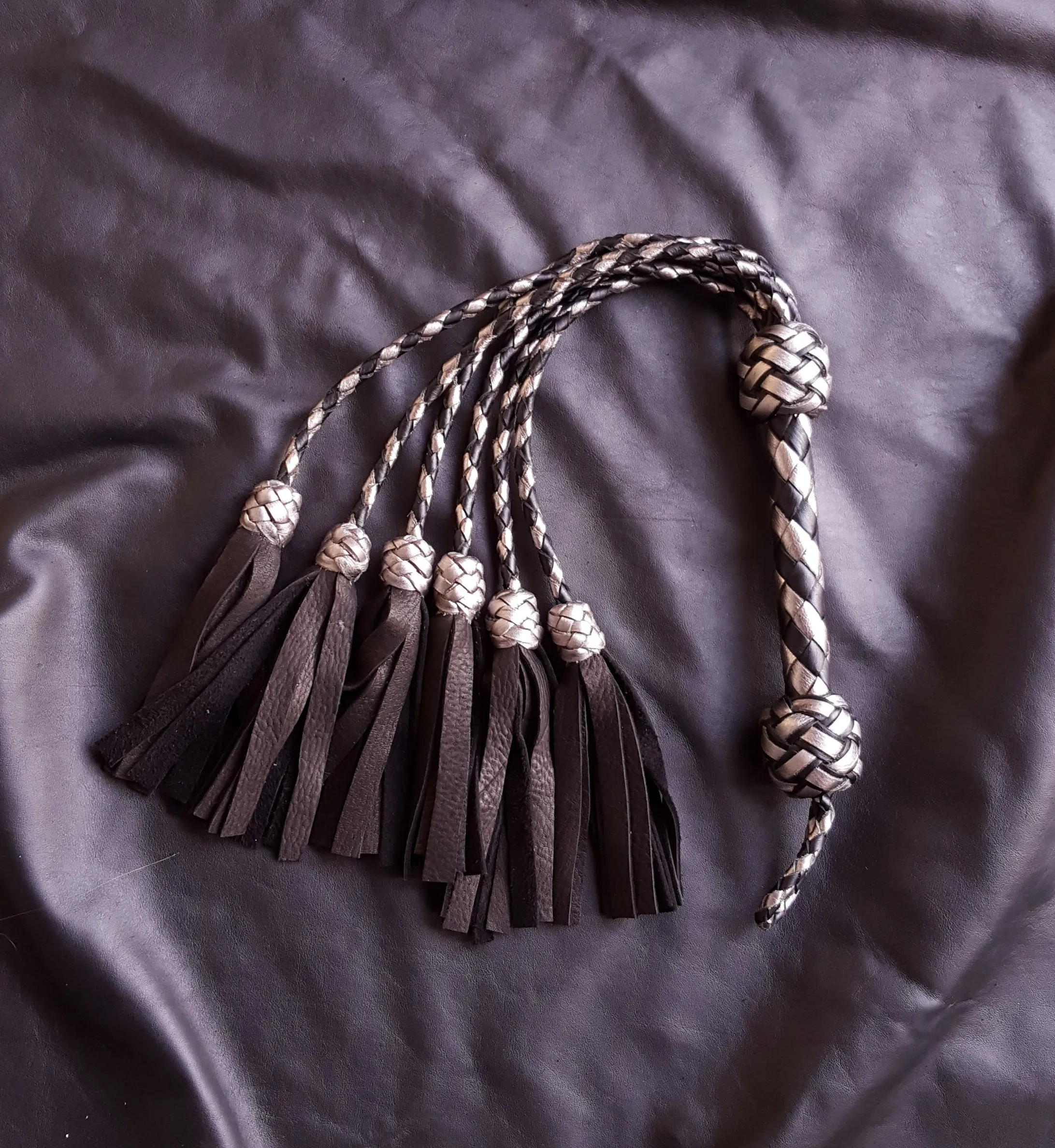 Black and Silver Deerskin Thumper- Made to Order