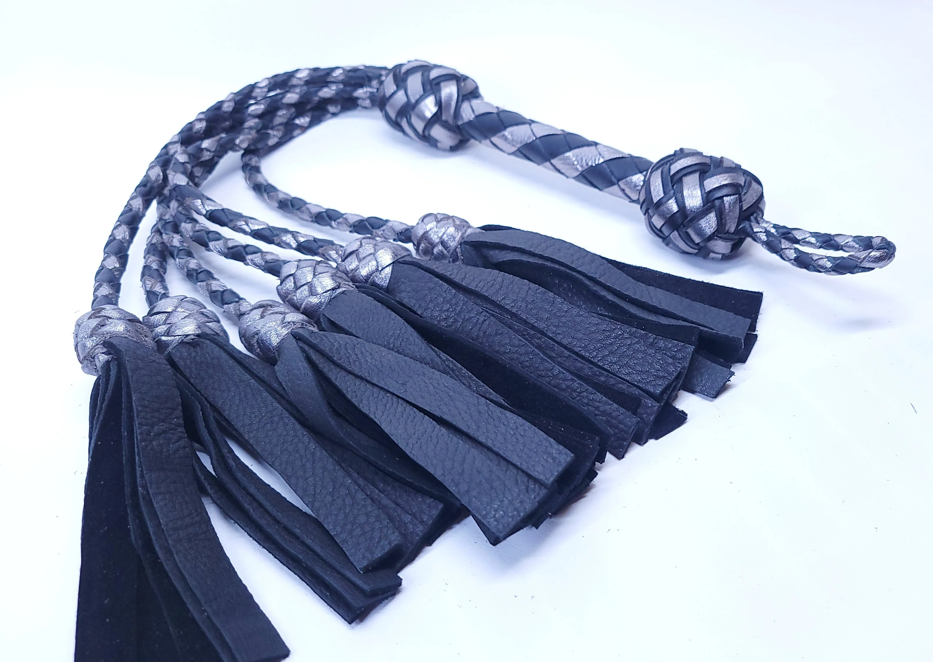 Black and Silver Deerskin Thumper- Made to Order