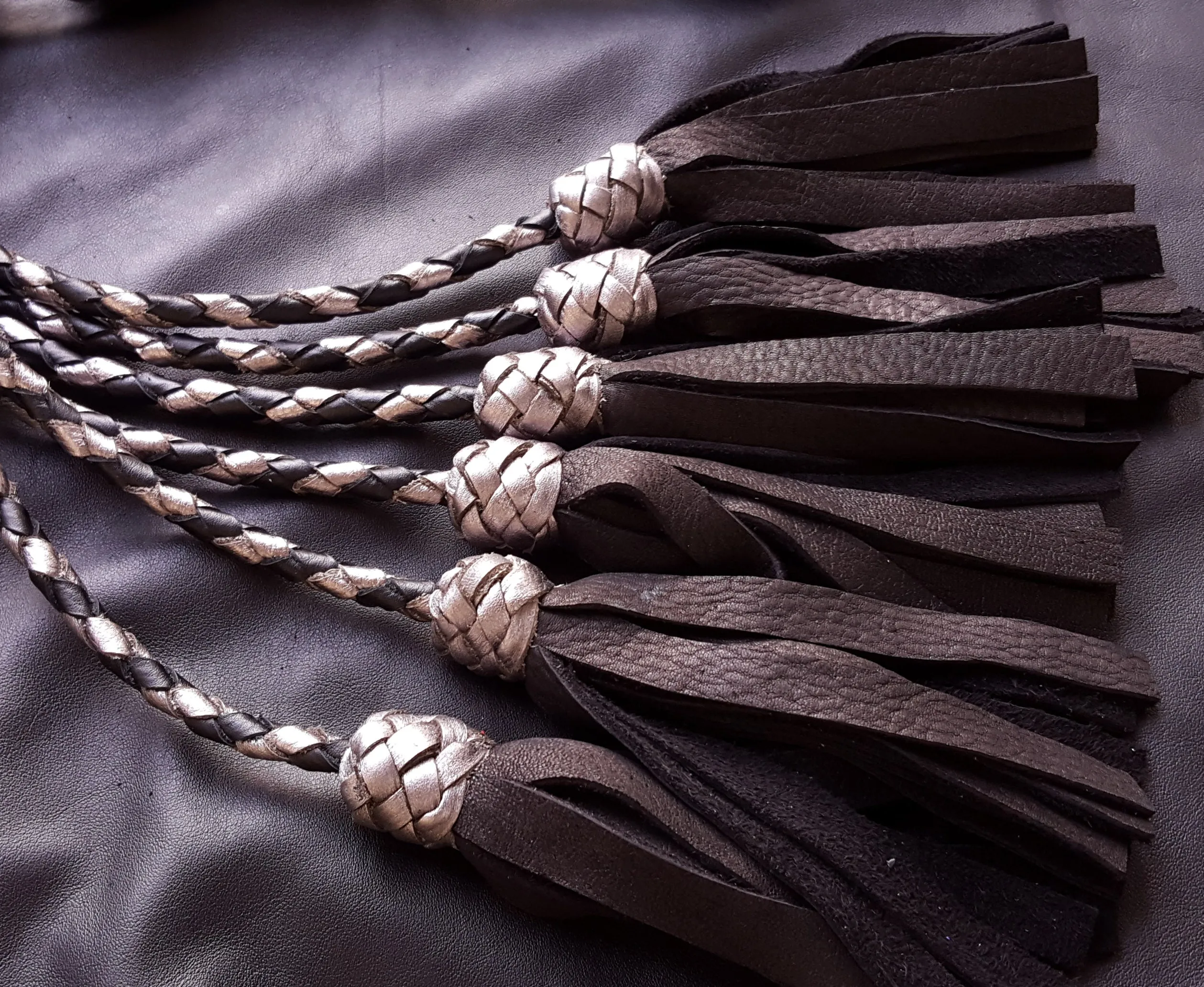 Black and Silver Deerskin Thumper- Made to Order