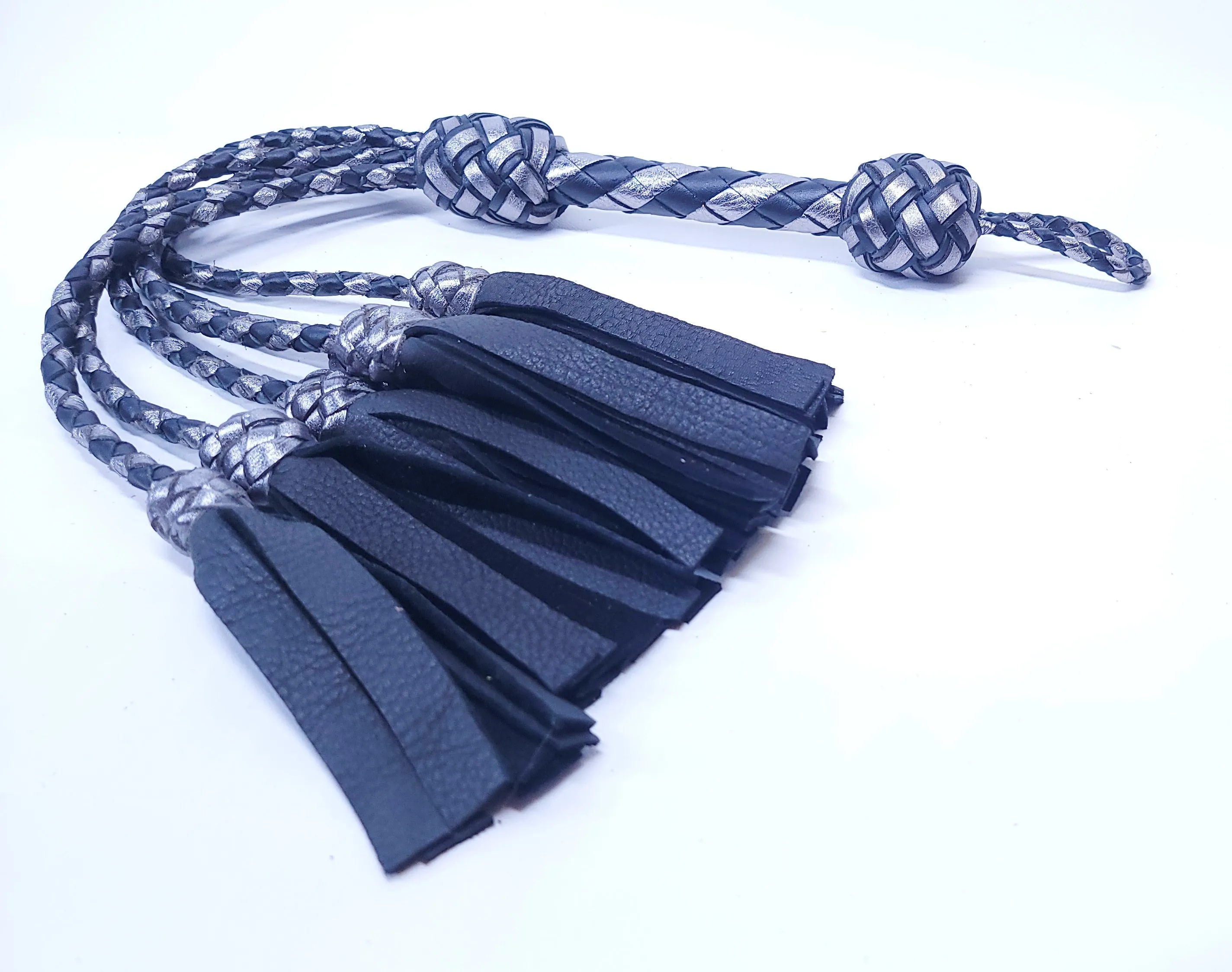 Black and Silver Deerskin Thumper- Made to Order