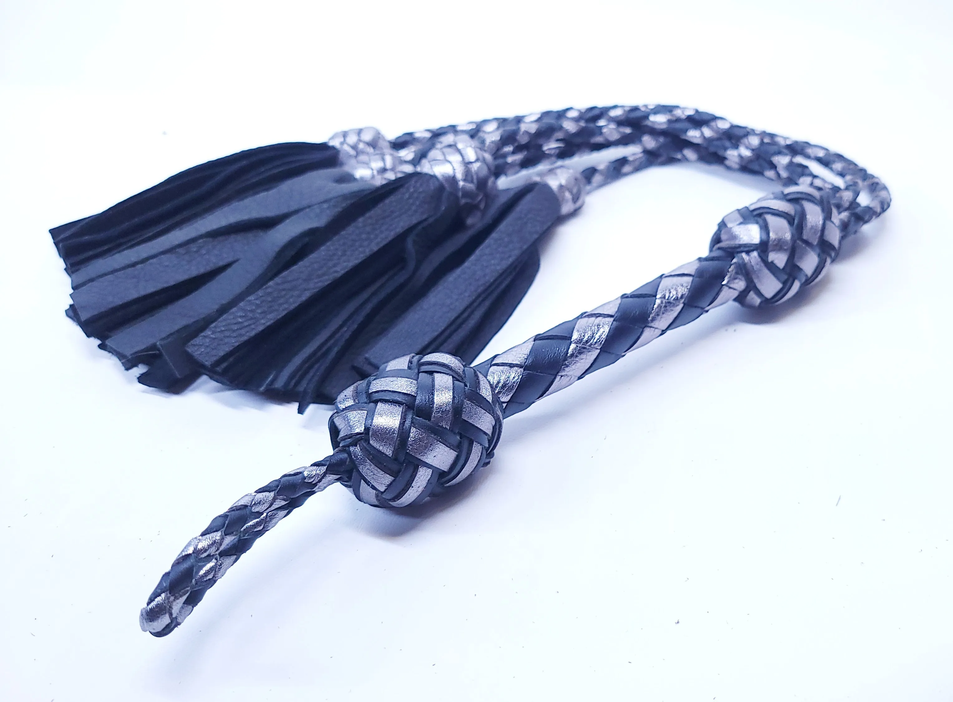 Black and Silver Deerskin Thumper- Made to Order