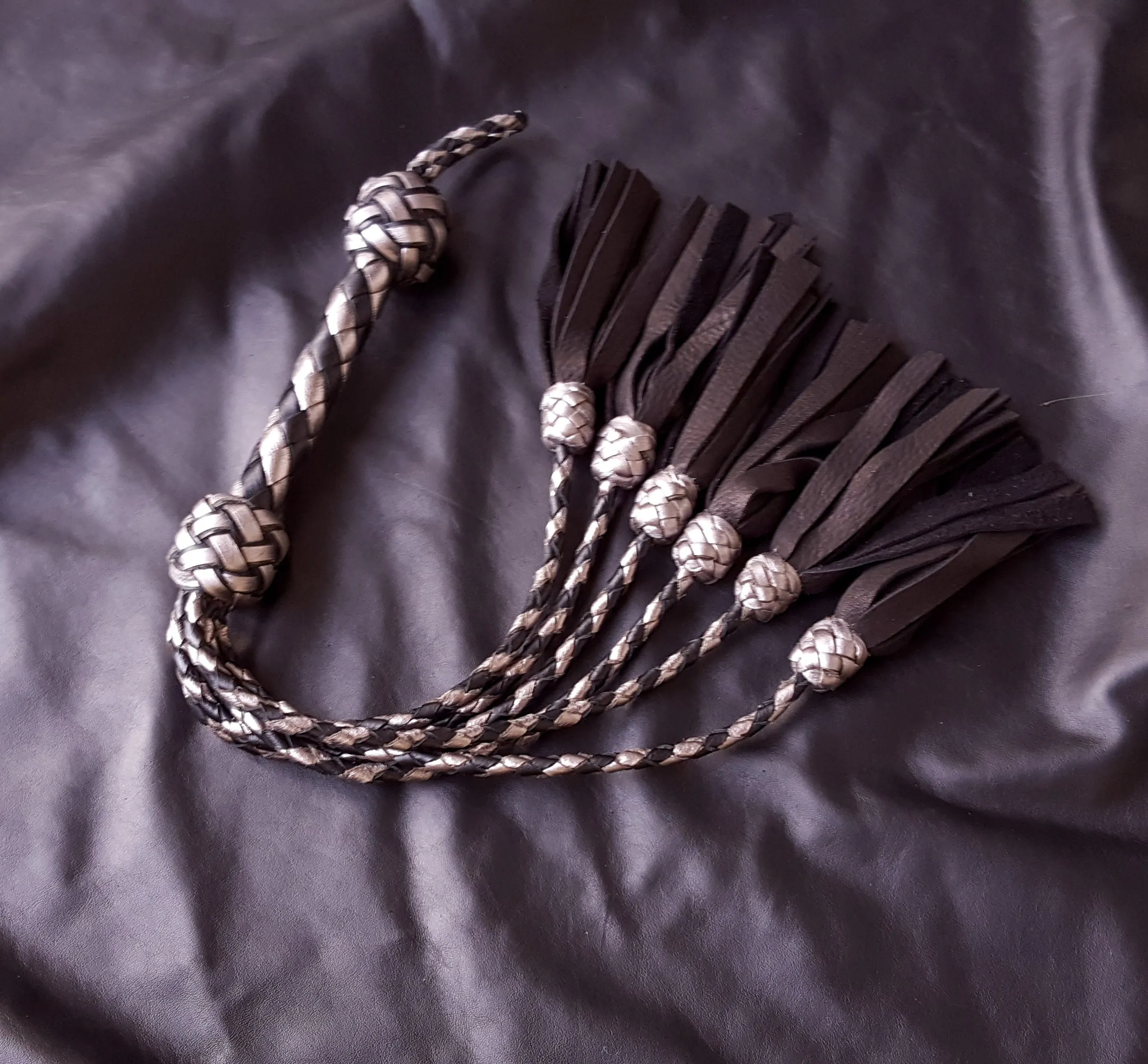 Black and Silver Deerskin Thumper- Made to Order