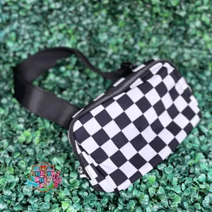 Black Checkered Bum Bags