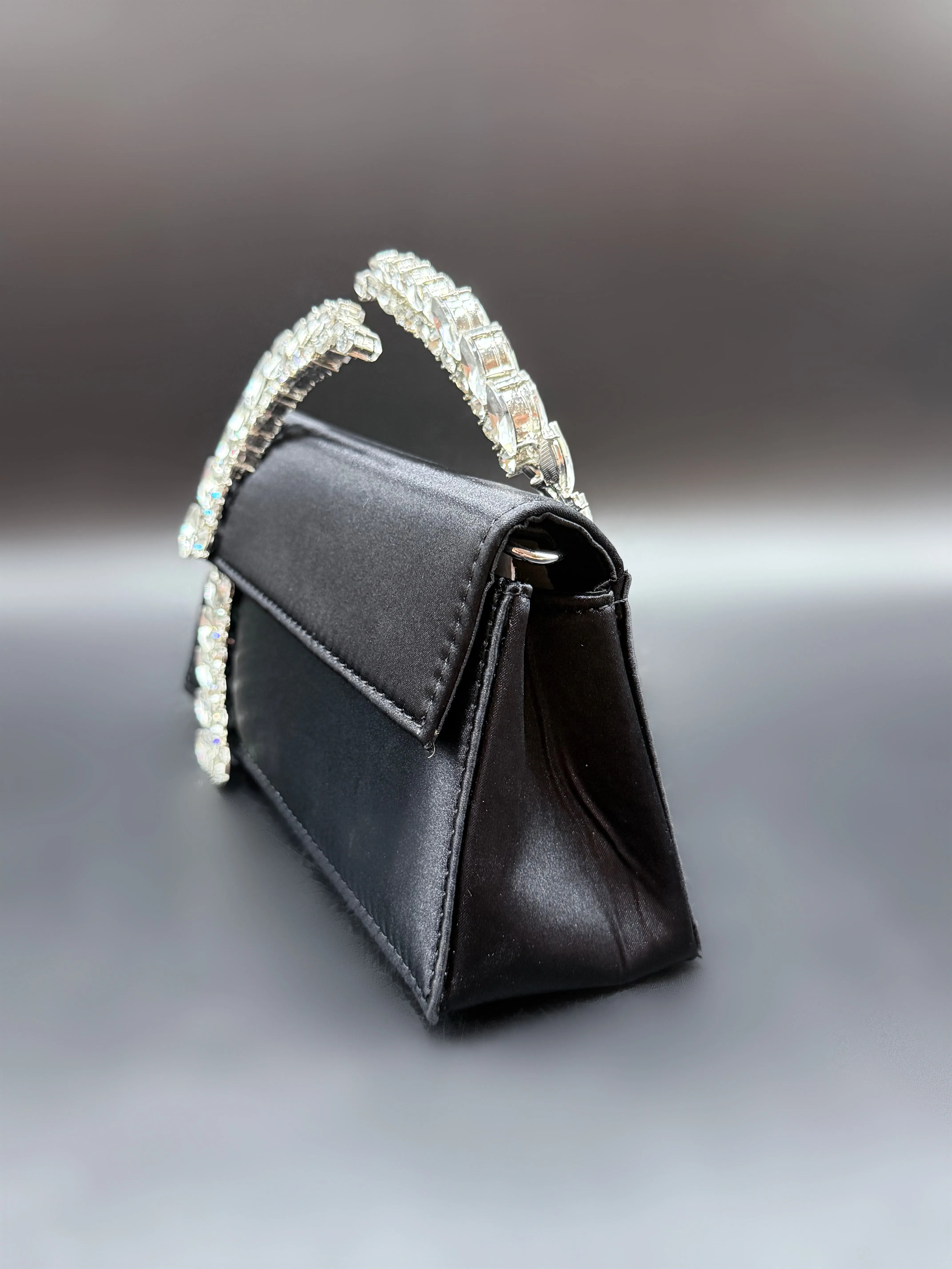 Black Rhinestone Top Handle