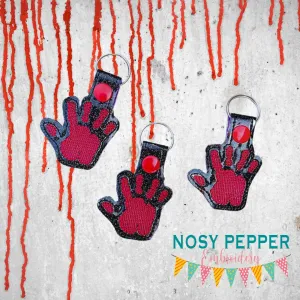 Bloody hand sketchy print snap tab (single and multi file included) machine embroidery design DIGITAL DOWNLOAD