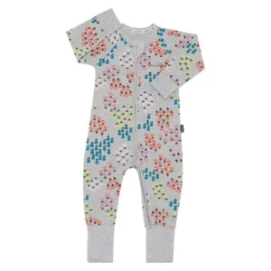 BONDS  Zip Wondersuit Baby Romper - Blossomfield / New Grey Marle