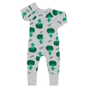 BONDS Zip Wondersuit - Eat Your Greens Grey Marle