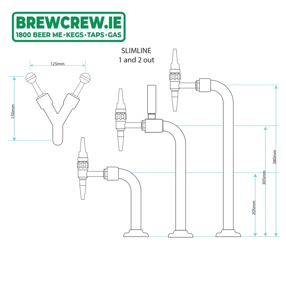 Brass Two Way Font - Slimline