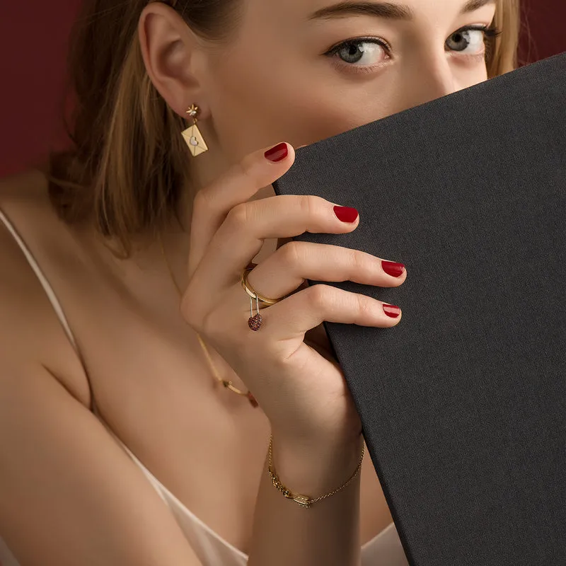 Bright Star Envelope Silver Drop Earrings