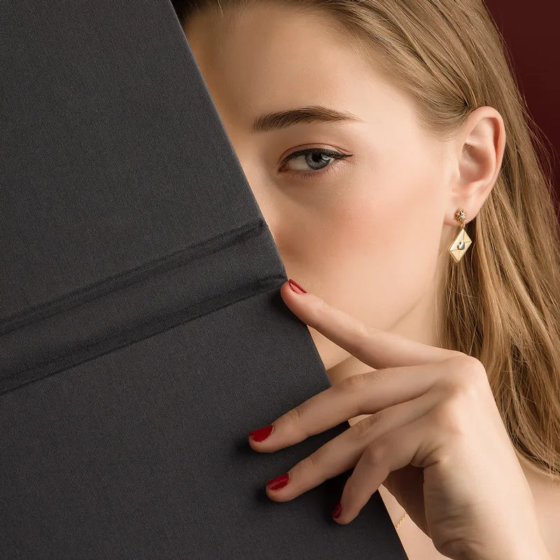 Bright Star Envelope Silver Drop Earrings