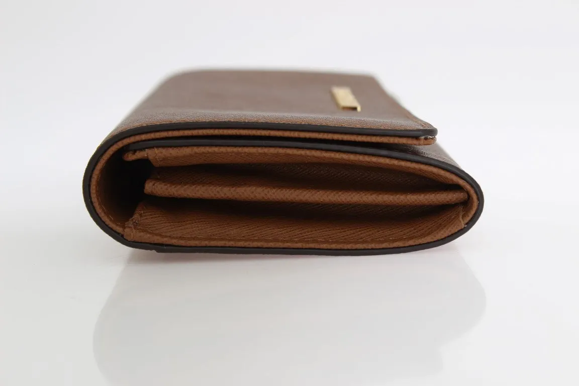 Brown JET SET TRAVEL Carryall Leather Wallet