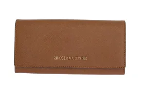 Brown JET SET TRAVEL Carryall Leather Wallet