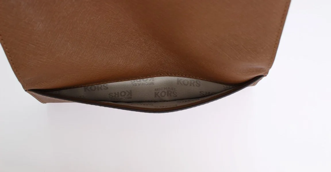 Brown JET SET TRAVEL Carryall Leather Wallet