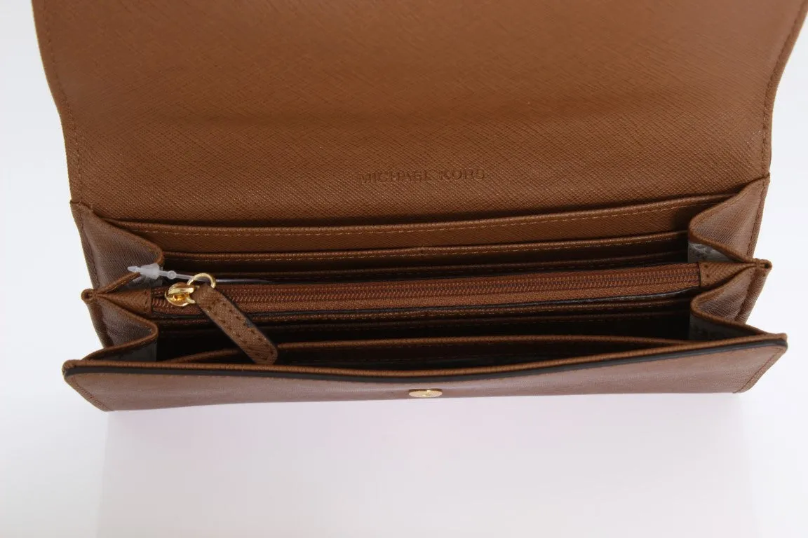 Brown JET SET TRAVEL Carryall Leather Wallet