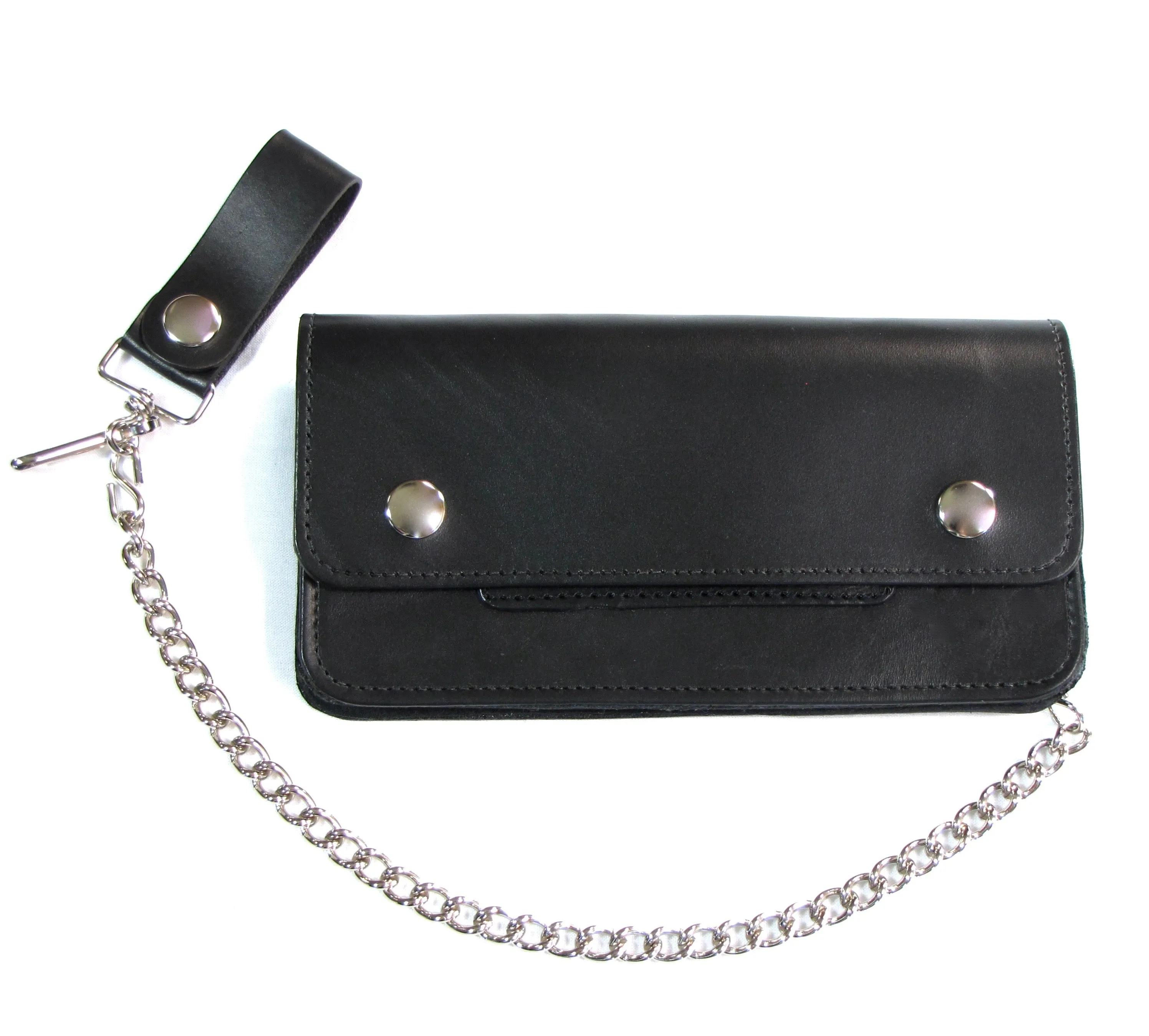 BT401-23  8” Trucker Wallet- Black Veg Tan
