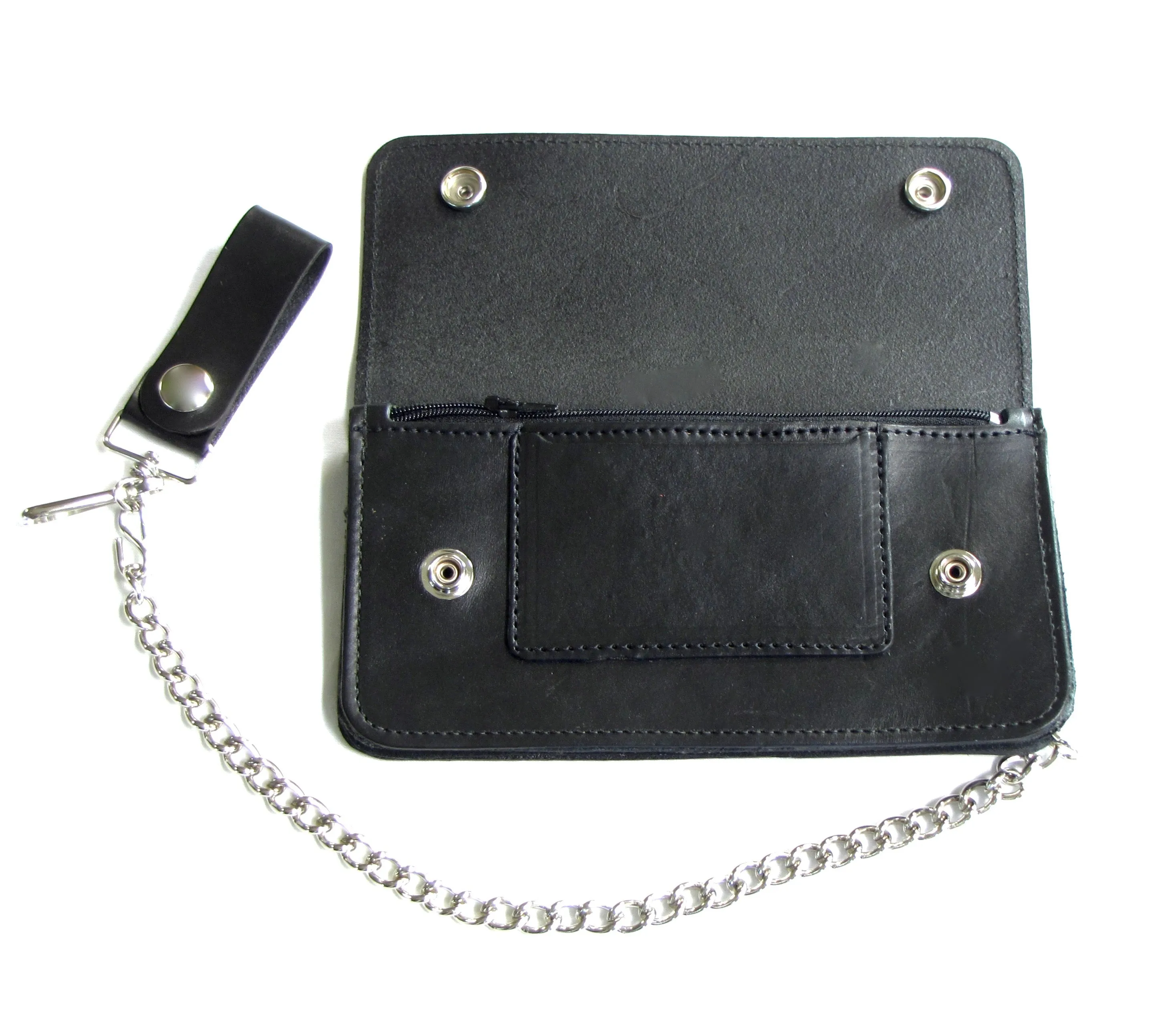 BT401-23  8” Trucker Wallet- Black Veg Tan