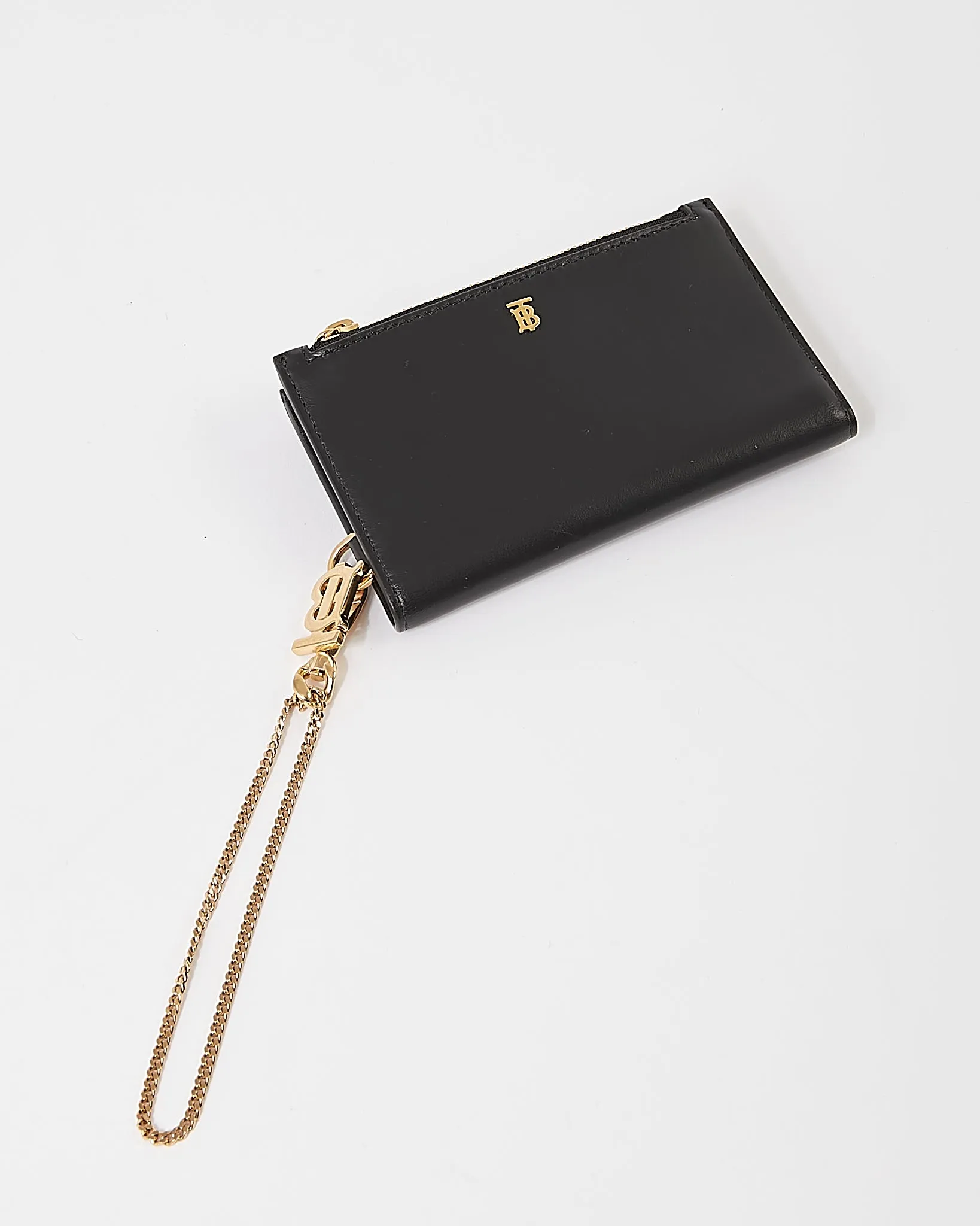Burberry Black Leather Card Holder Chain