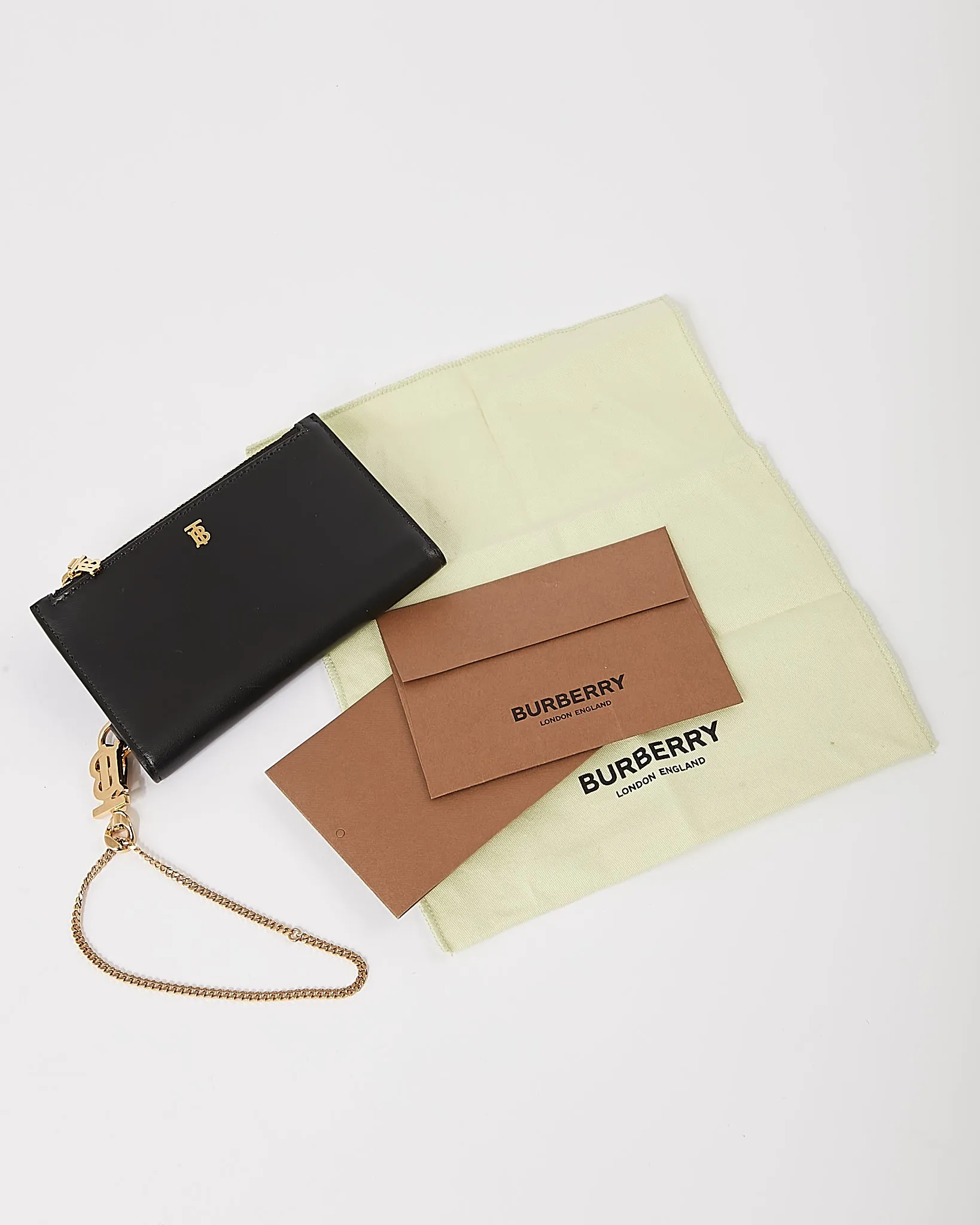 Burberry Black Leather Card Holder Chain