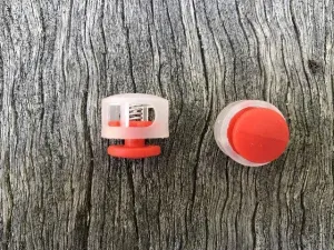 Button Toggle - Clear & Red*