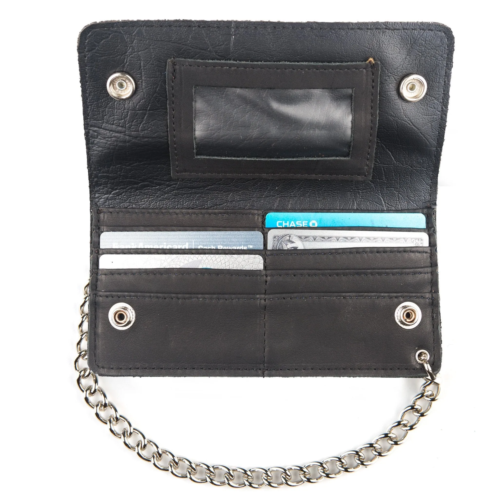 BW342  Credit Card Biker Wallet- Black