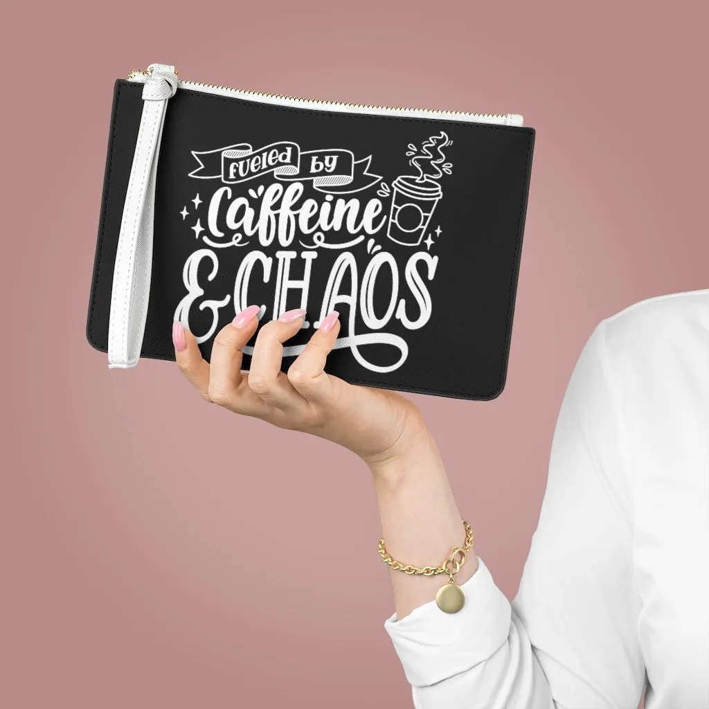 Caffeine & Chaos Clutch Bag