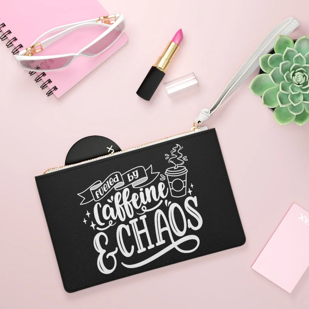 Caffeine & Chaos Clutch Bag