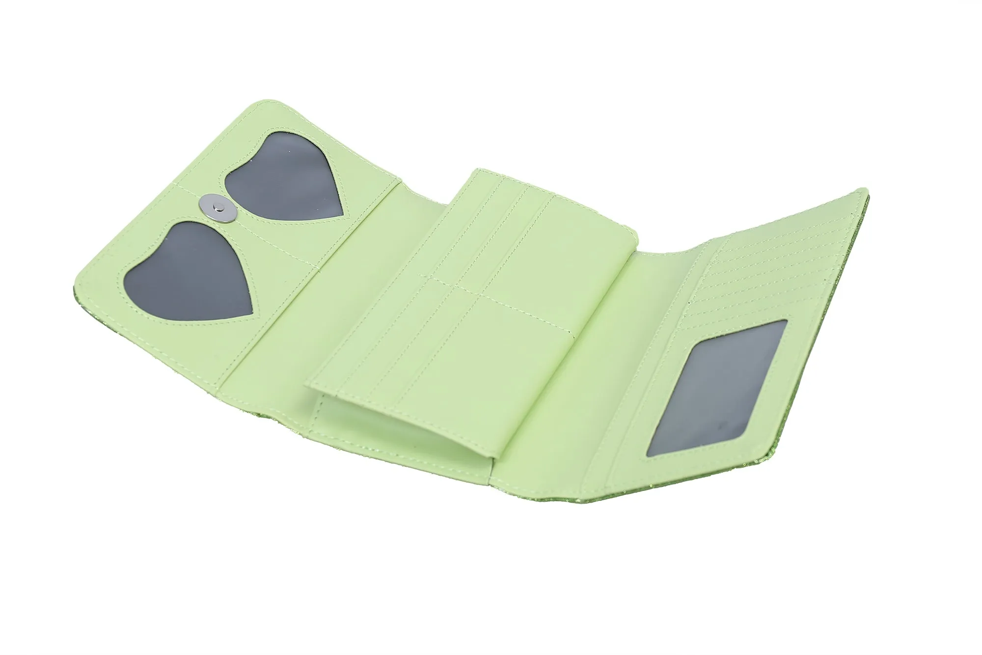 Card Suit Wallet - Envy Green Sparkle